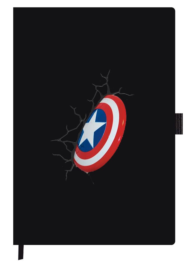 Theodor Designer A5 Thick Black Hardcover Notebook Captain America - Image 1