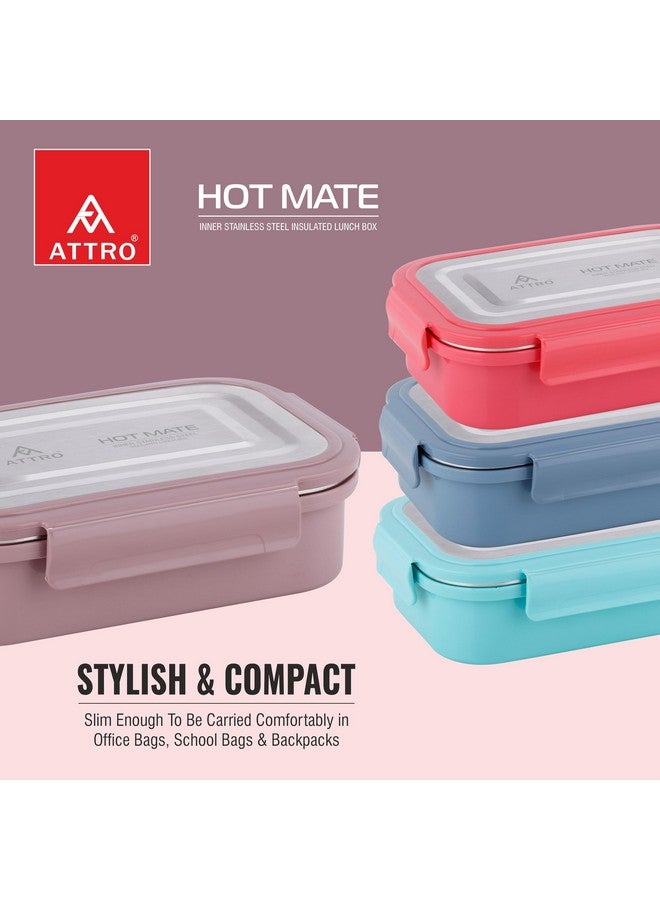 ATTRO Hotmate Stainless Steel Insulated Airtight Leak-Proof Lunch Box Unbreakable Lid,Snacks Tiffin for Kids,Light Weight,Easy Clean for Office,School,Picnic&Travelling,800 Ml - Pastel Violet - Image 3