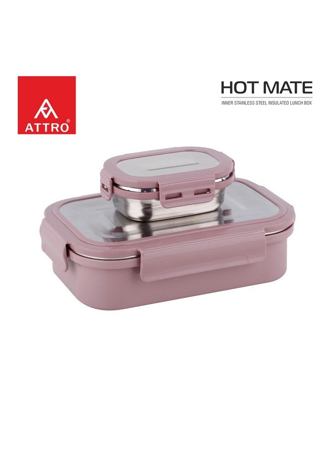 ATTRO Hotmate Stainless Steel Insulated Airtight Leak-Proof Lunch Box Unbreakable Lid,Snacks Tiffin for Kids,Light Weight,Easy Clean for Office,School,Picnic&Travelling,800 Ml - Pastel Violet - Image 2