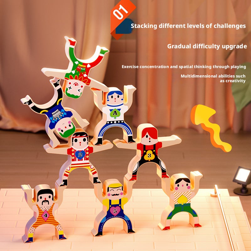 16 Figures Stacking Blocks Balance Tower Toy - Image 1