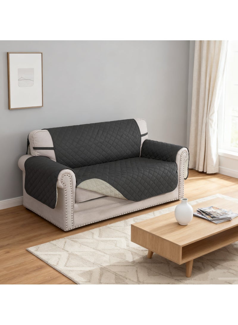 كي واي دي الأريكة غطاء 2 مقعد كرسي متوسط محبوب أريفة غطاء زلق خالي من التجاعيد أريكة غطاء مقاوم للماء غطاء أثاث حامي غطاء مرن رمادي داكن - Image 2