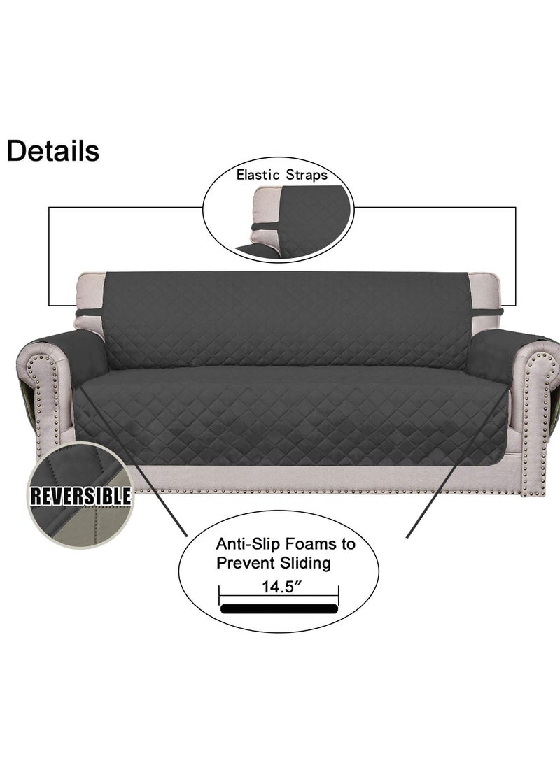 كي واي دي الأريكة غطاء 2 مقعد كرسي متوسط محبوب أريفة غطاء زلق خالي من التجاعيد أريكة غطاء مقاوم للماء غطاء أثاث حامي غطاء مرن رمادي داكن - Image 3