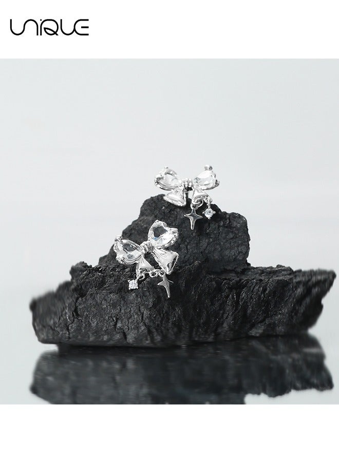 يونيك أقراط - أقراط قوس - أقراط ماسية - أقراط شرابة قلادة - أنيقة وبسيطة وعصرية - هدايا - Image 3