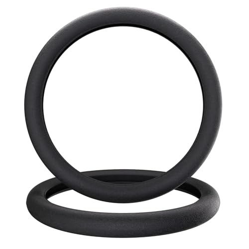 LRITER Car Steering Wheel Cover NonSlip Silicone Material Multiple Color Choices Universal Auto Parts Steering Wheel Cover Suitable for Most Cars Black2PCS - Image 1