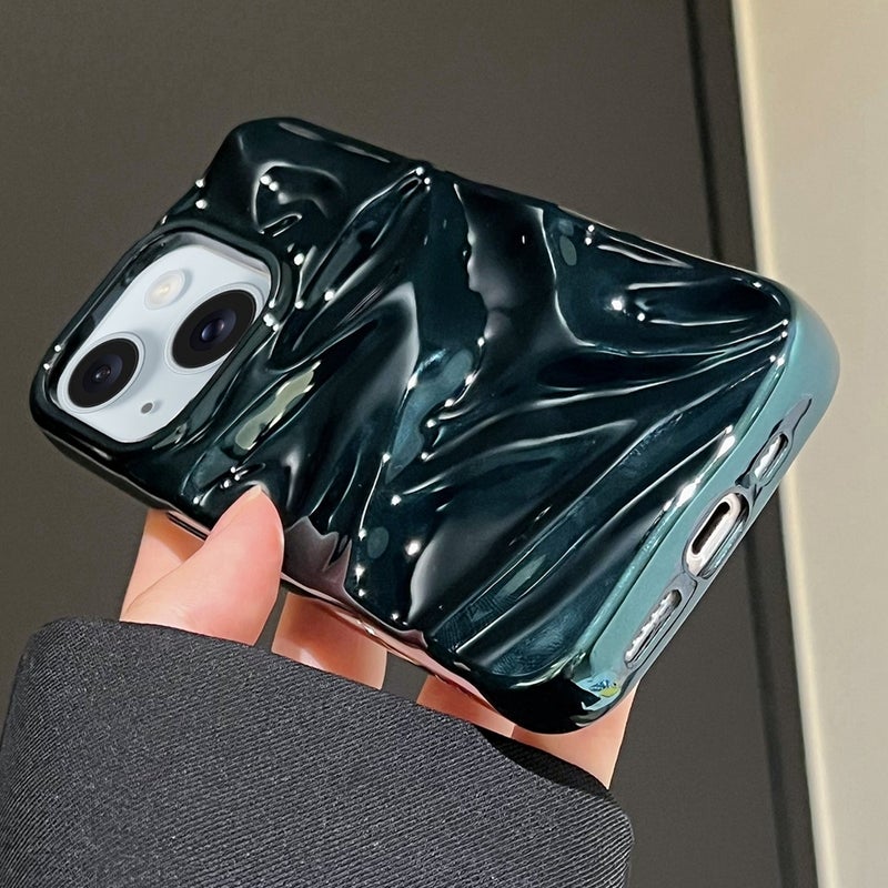 HuHa Protective Cover For iPhone 12 Water Ripple Electroplating Paint TPU Phone Case(Bright Green) - Image 5