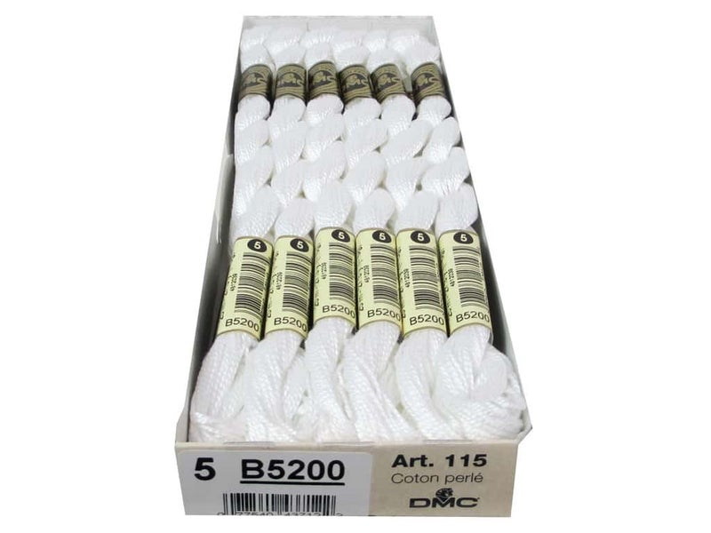 DMC DMC Thread Pearl Cotton Skeins Size 5 273 Yards Snow White 115 5B5200 12Pack