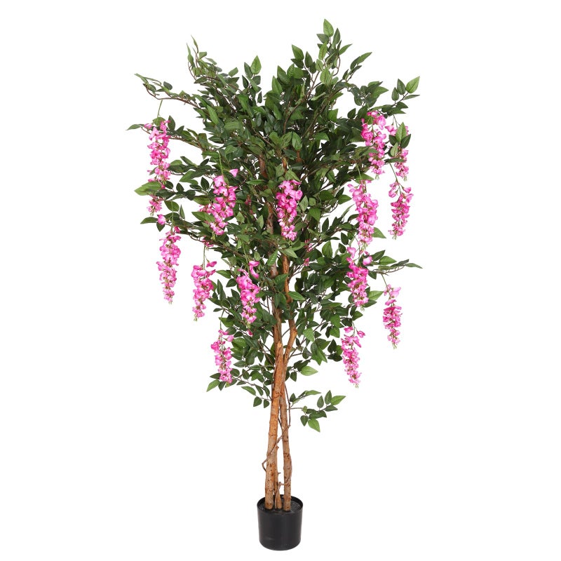 THE BLOOM TIMES 6ft Fake Wisteria Tree Artificial Ficus Tree Faux Plants for Home Decor Indoor Outdoor 6 Feet Tall 72 inch