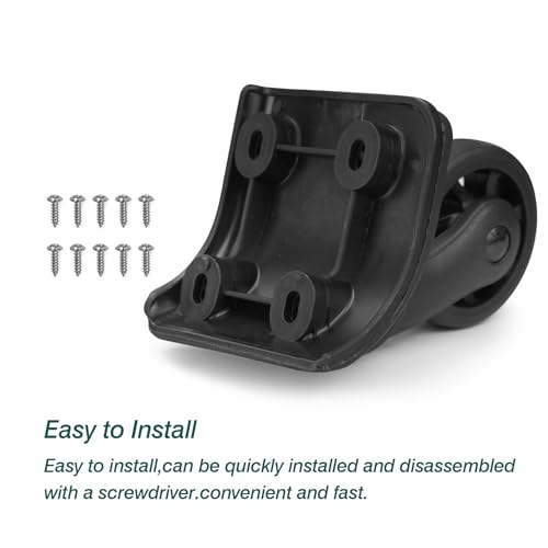 Ech.Apr 1 Pair Luggage Wheels Replacement Black Suitcase Wheels Replacement Parts Caster Trunk Wheels Luggage Suitcase Trolley - Image 5