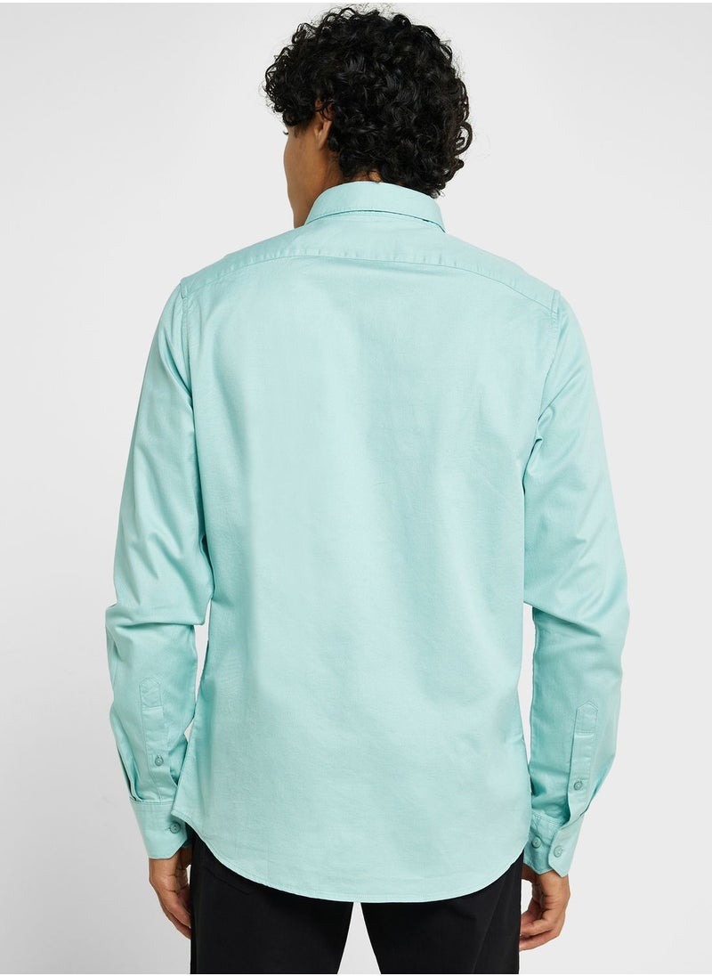 Thomas Scott Thomas Scott Cotton Twill Classic Slim Fit Opaque Casual Shirt  - Image 2