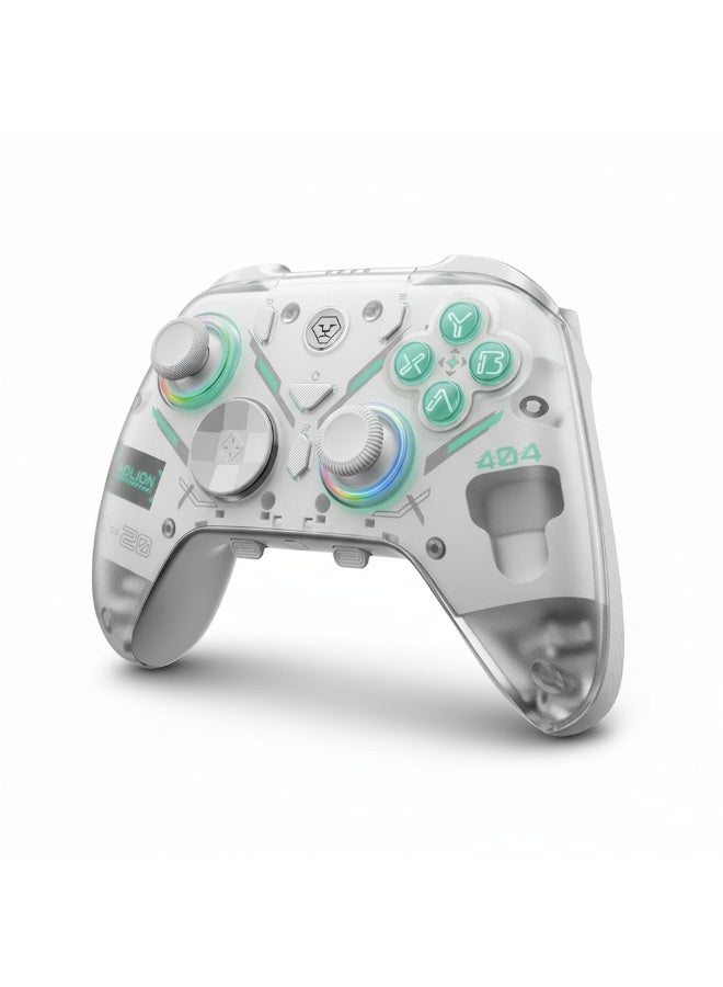 AOLION K20 PC Controller,Bluetooth Controller with Hall Triggers,Hall Joysticks,RGB Light,for PC/Switch/iOS/Android 1000mAh with Charging Dock. - Image 1