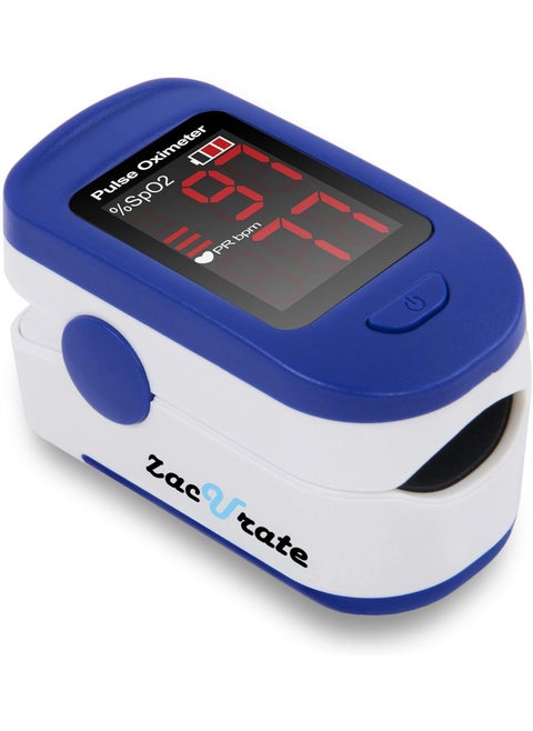 Zacurate 500BL Fingertip Pulse Oximeter Blood Oxygen Saturation Monitor with Batteries Included (Navy Blue)