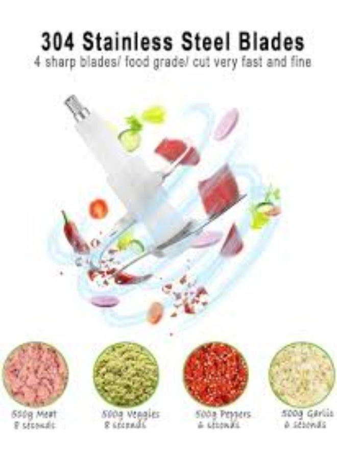 مفرمة طعام، مفرمة لحوم كهربائية بمحرك قوي، وعاء من الفولاذ المقاوم للصدأ سعة 2 لتر، مستويان للسرعة، وظيفة أمان، مفرمة متعددة الاستخدامات بقوة 300 واط للحوم والفواكه وأطعمة الأطفال والخضراوات والبصل - Image 3