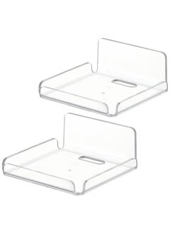 Beauenty Acrylic Small Wall Shelf Set of 2 for Security Cameras, Speakers, Baby Monitors, Floating Shelves Easy to Install No Drill (Clear)  - Image 1