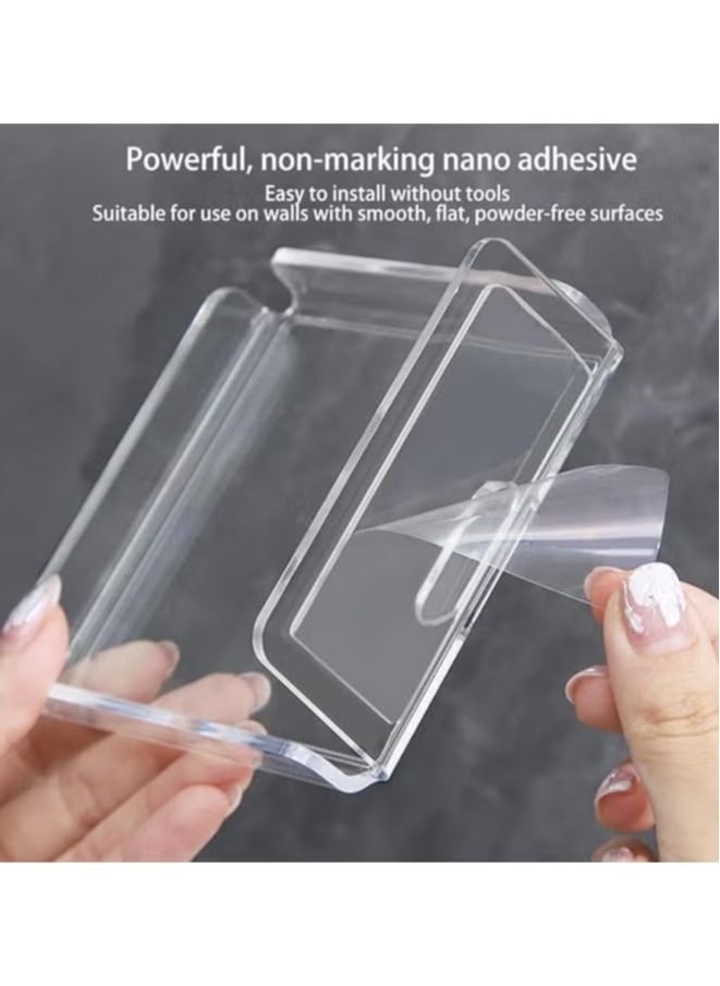 بيوينتي Acrylic Small Wall Shelf Set of 2 for Security Cameras, Speakers, Baby Monitors, Floating Shelves Easy to Install No Drill (Clear)  - Image 5