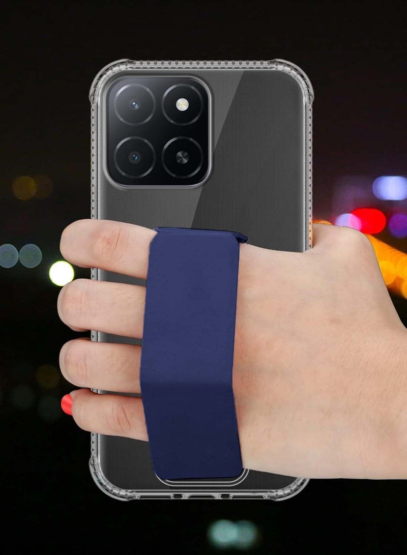 Wtech Honor X5b / X5b Plus 4G 2024 TPU Hand Grip Air Pillow Case Cover - Clear/Navy Blue - Image 3