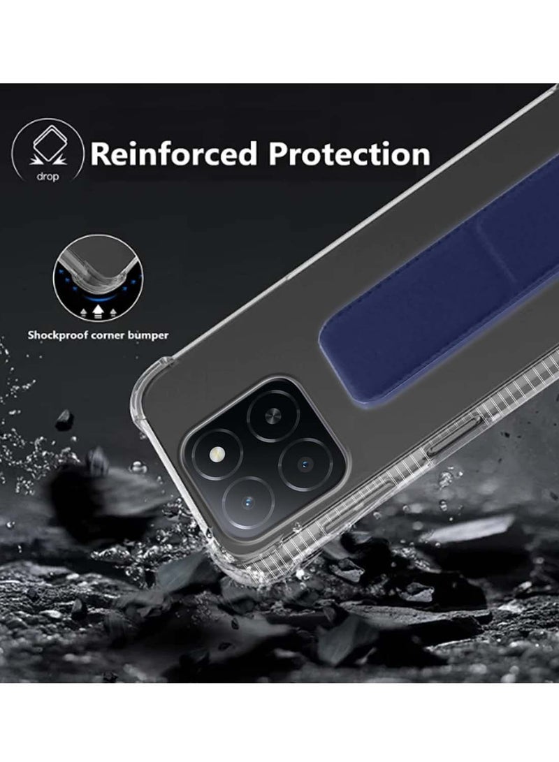 Wtech Honor X5b / X5b Plus 4G 2024 TPU Hand Grip Air Pillow Case Cover - Clear/Navy Blue - Image 4