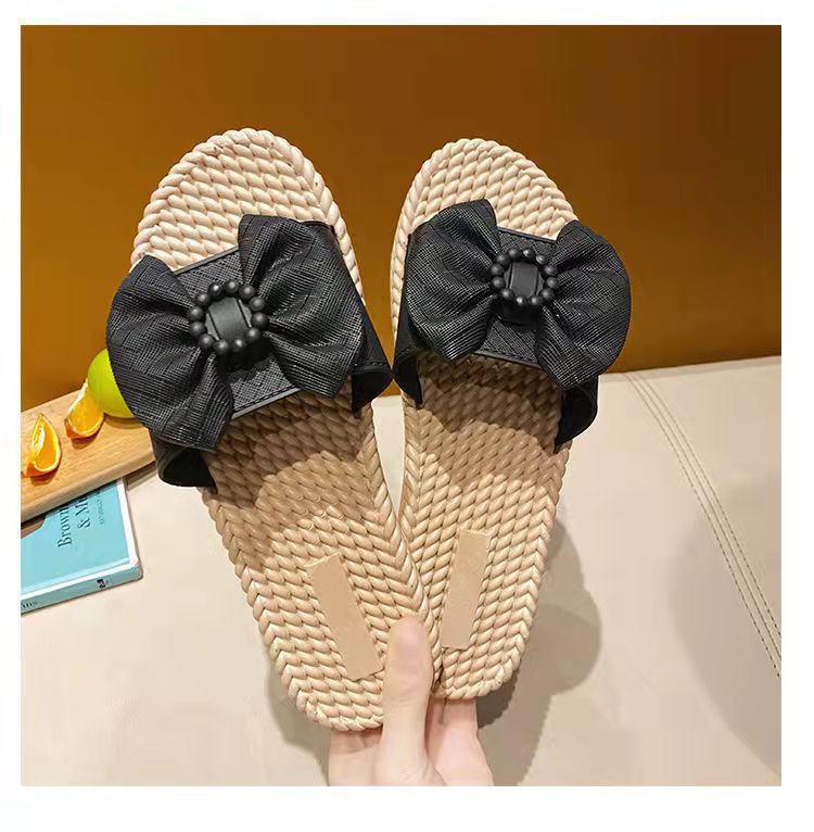 Womens slippers new fashion all-match bottom mid heel indoor and outdoor wear thick bottom Internet celebrity ins Korean style non-slip sandals for women Light green - Image 4