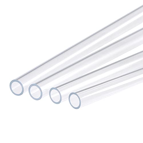 MECCANIXITY Acrylic Pipe Rigid Round Tube Clear 1/2"(13mm) ID 19/32"(15mm) OD 20" High Impact for Lighting, Models, Plumbing, Crafts 4 Pack - Image 1
