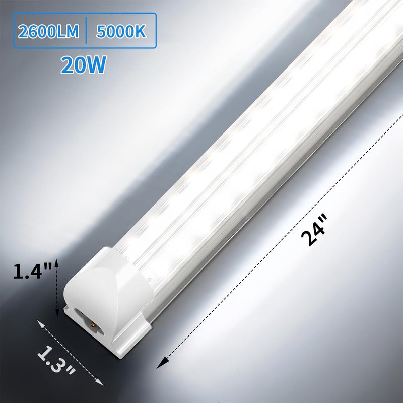 SHOPLED LED Shop Light 2FT, (Replacment 4-Pack) 20W 2600LM 5000K Daylight, V-Shaped, T8 Tube Light for Workbench, Basement, Cabinet, ETL Listed - Image 4