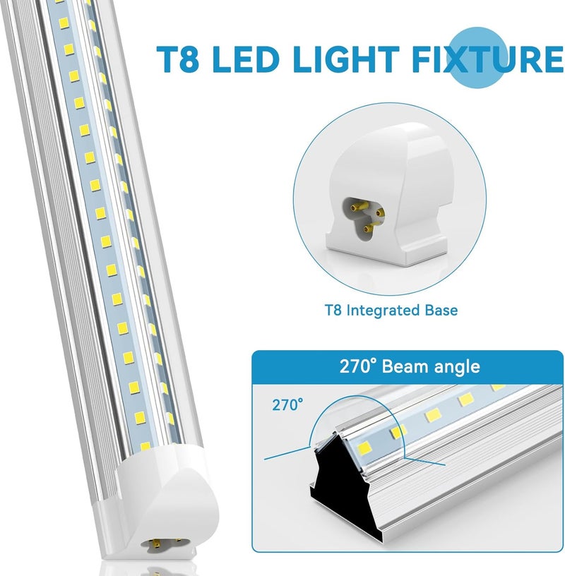 SHOPLED LED Shop Light 2FT, (Replacment 4-Pack) 20W 2600LM 5000K Daylight, V-Shaped, T8 Tube Light for Workbench, Basement, Cabinet, ETL Listed - Image 2