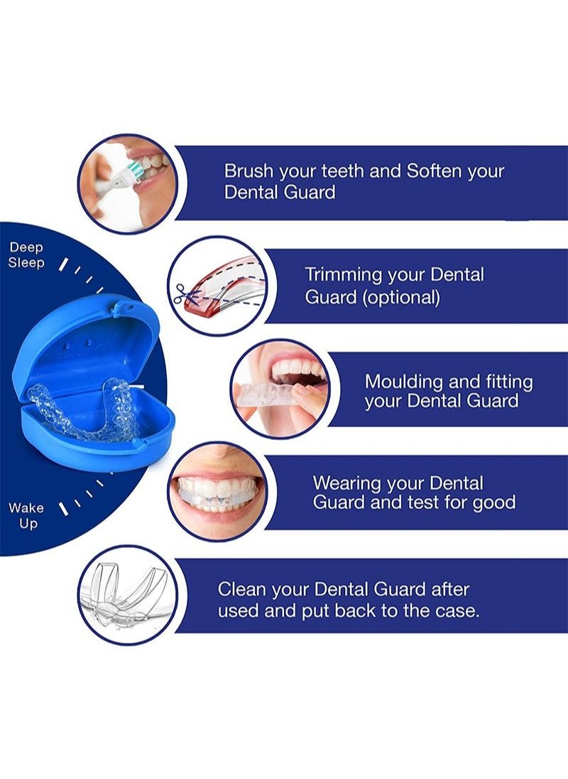 HaLunhi - Mouth Guard for Grinding Teeth and Clenching Anti Grinding Teeth Custom Moldable Dental Guard,Dental Night Guards,Stops Bruxism,Eliminates Teeth Clenching 2 Sizes,Pack of 4 with Travel Hygien - Image 1