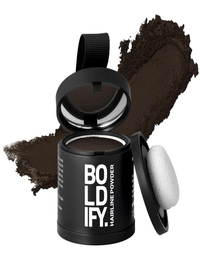 BOLDIFY Hairline Powder (LARGE, 10g) - Root Touch Up Hair Color for Gray Coverage - Bald Spot Concealing Hair Powder for Women & Men - 48-Hour Stain-Proof - Dark Brown - Image 1