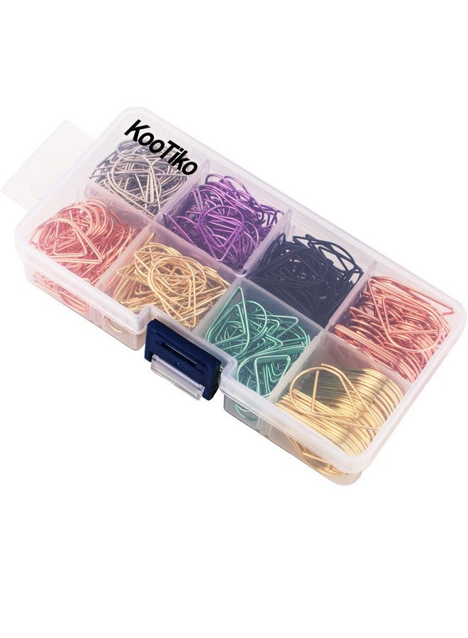 kootiko Multicolor Cute Paper Clips Assorted Sizes Smooth Stainless Steel Drop-Shaped Paperclips Large And Small For Office Supplies Wedding Women Girls Kids Students, 300 Pack - Image 1