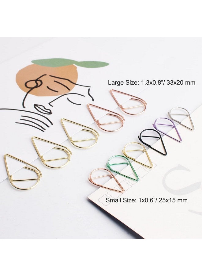 kootiko Multicolor Cute Paper Clips Assorted Sizes Smooth Stainless Steel Drop-Shaped Paperclips Large And Small For Office Supplies Wedding Women Girls Kids Students, 300 Pack - Image 3