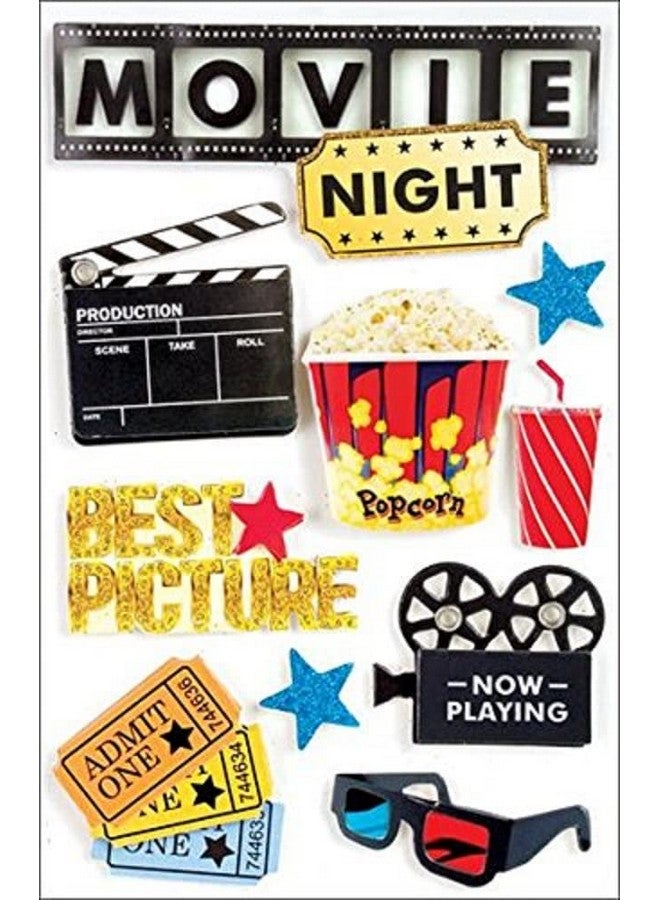 Paper House Productions Stdm 0015E 3D Sticker Movie Night