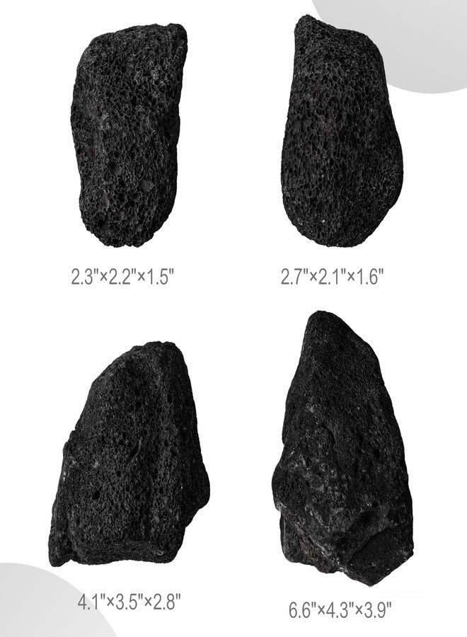 FISCAPE 2.2-6.1 Inches Natural Black Lava Rock, 4 PCS Small Aquarium Rocks for Aquascaping, Terrariums, Reptile Tanks & Aquarium Décor - Image 3