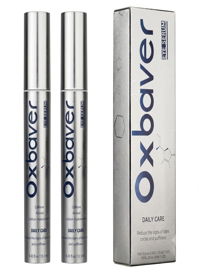Oxbraver Eye Bags Treatment for Men, Caffeine Eye Serum for Men with Cooling Roller, Mens Eye Cream for Dark Circles and Puffiness - Image 1