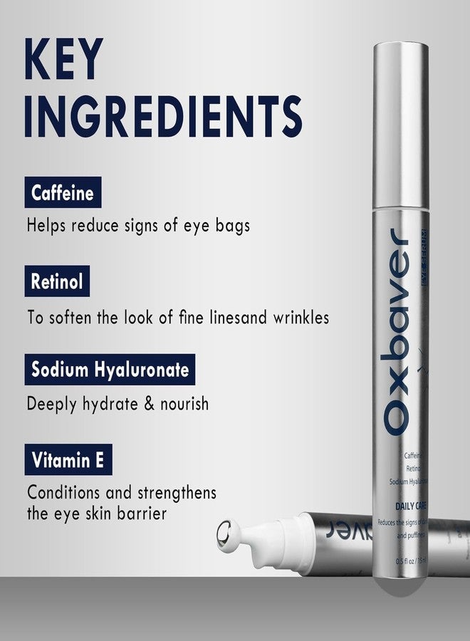 Oxbraver Eye Bags Treatment for Men, Caffeine Eye Serum for Men with Cooling Roller, Mens Eye Cream for Dark Circles and Puffiness - Image 5