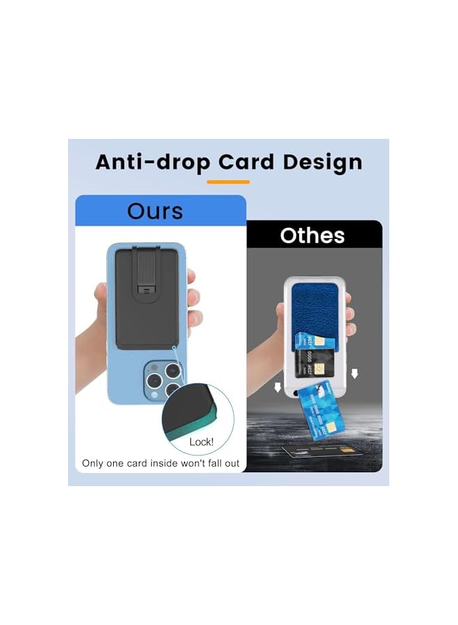 Green Tiger erorex Phone Card Holder, Ultra Slim Phone Wallet Stand Silicone Sticky Business Credit Card ID Holder for Back of Phone Compatible with iPhone Most Smartphones - Black - Image 4