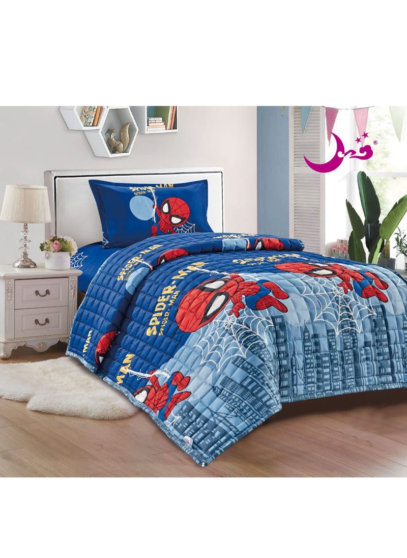 Moon - 3-Piece Compressed Comforter Set Microfiber Single Size 150x200 cm Multicolour - Image 1