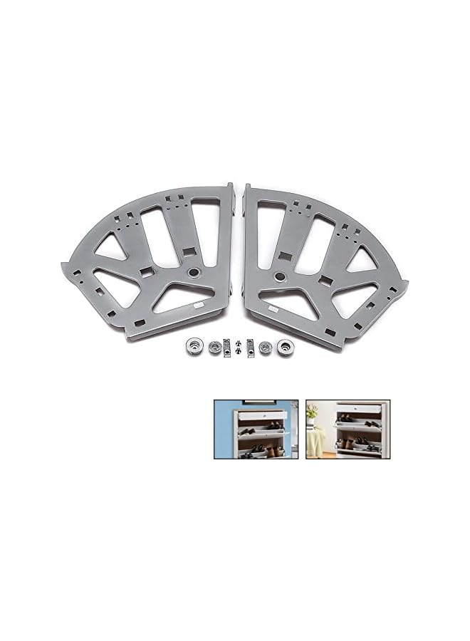 S-TOP Upgrade Stainless Steel Hinges - 3-Layer Fan Shape Design for Easy Access and Durability - Perfect for Kitchen, Living Room, and Shoe Storage Cabinets - Includes Hardware - Grey - Image 4