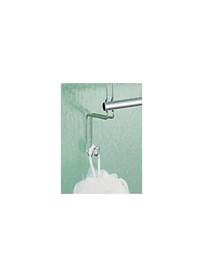 InterDesign iDesign Classico Steel Over-The-Door Towel Rack with Storage Hooks - 16.75" x 4.25" x 24", Chrome - Image 5