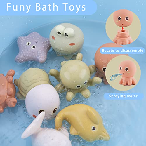 AMCHSURI MoldFree Ocean Animal Bath Toys 10 Pack Sensory Water Play Toys for Babies 618M Toddlers 13Y Safe Bathtub Pool Float Toys Baby Shower Birthday - Image 5