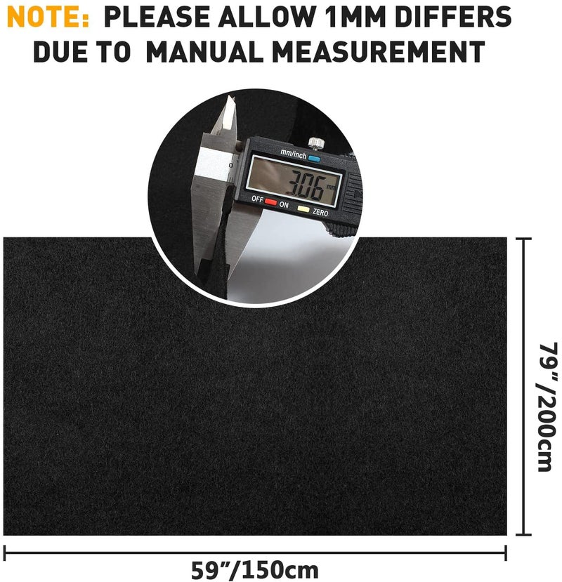 Halero 78"x59" Black Underfelt Carpet for Speaker,Sub Box Carpet Home, Auto, RV, Boat, Marine, Truck, Car Trunk Felt Fabric Material - Image 3