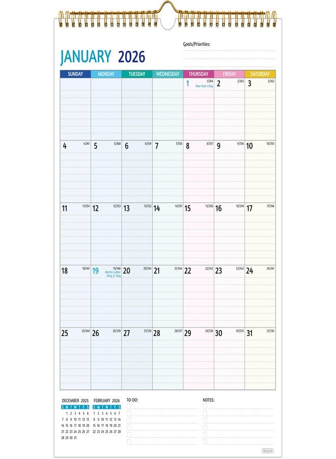 BowCuk Wall Calendar 2026-2027 - Run Now to Jun 2027, Calendar 2026-2027 Wall, 12 x 17 In, 18 Monthly Calendar, 2026 Calendar with Large Blocks, Thick Paper, Holidays, To-do ＆ Notes, Great for Organizing - Image 1