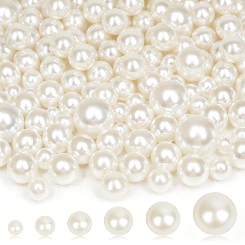 MACIOZE 2000PCS Pearls for Crafting Ivory No Hole Beads for Centerpieces Vases Assorted Sizes Bulk Fake Pearls Beads for Vase Filler Candles Centerpiece DIY Crafts Jewelry Making 468101420mm - Image 2