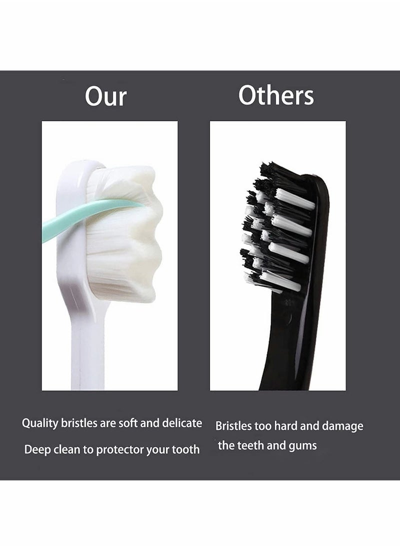 Excefore - Extra Soft Toothbrush for Sensitive Gums with 20000 Soft Floss Bristle for Pregnant Women, Elderly, Adult, Kid, Braces and Gum Recessions (Black, White, Green, Pink) - Image 1