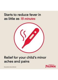 TYLENOL Children's Liquid Oral Suspension Medicine, Acetaminophen Pain Reliever & Fever Reducer for Cold + Flu Symptoms & Sore Throat, Aspirin-, Ibuprofen- & Alcohol- Free, Grape, 4 fl. oz  - Image 4