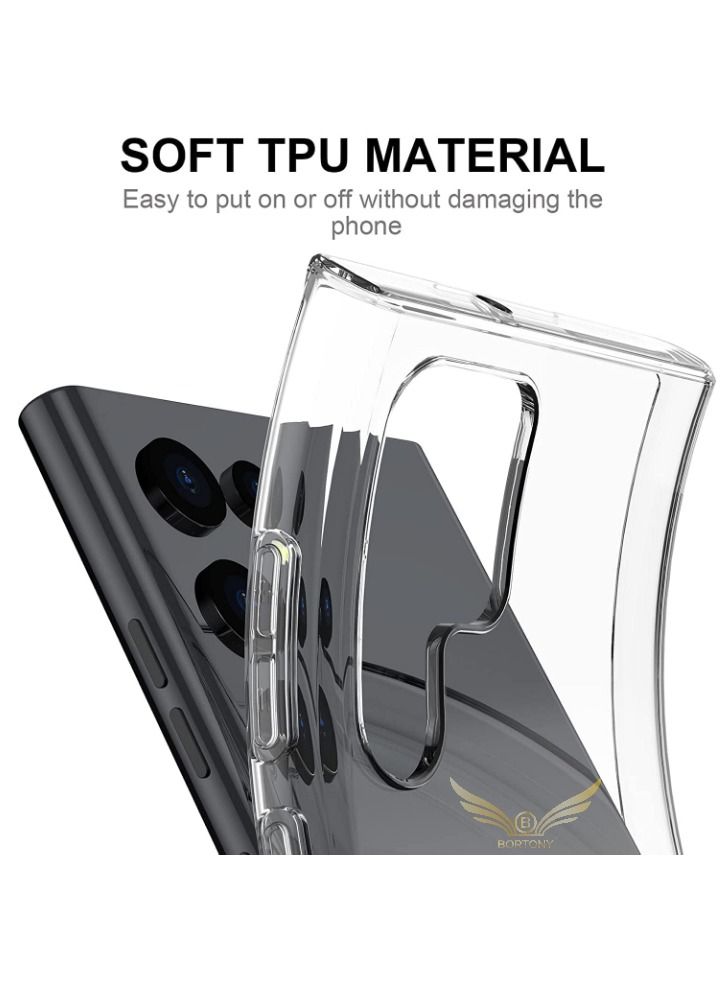BORTONY Samsung Galaxy S22 Ultra Case Slim Fit Crystal Transparent Anti-Scratch Flexible Soft TPU - Image 2