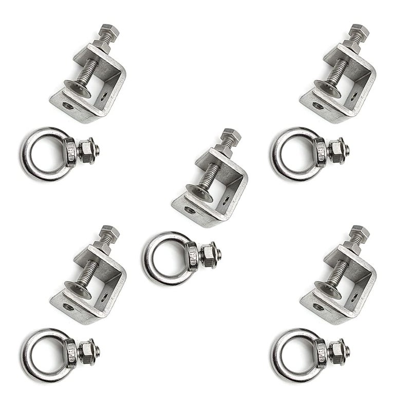 WANLIAN 5Pcs CClampsC Clamp Stainless Steel Beam ClampComes with Stainless Steel Screw Ring That Can Withstand 100 Poundsmedium - Image 2
