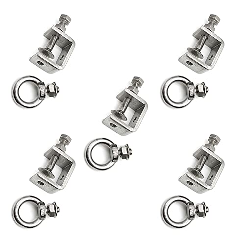 WANLIAN 5Pcs CClampsC Clamp Stainless Steel Beam ClampComes with Stainless Steel Screw Ring That Can Withstand 100 Poundsmedium - Image 1