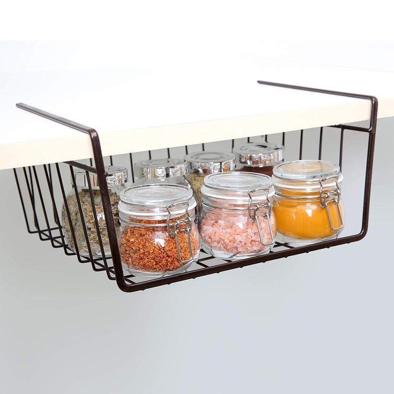 Go Hooked 12 Inch Undershelf Storage Basket Under Cabinet Storage Organizer 3 Pcs Black for Maximum Storage Efficiency Optimize Your Space for Kitchen and Pantry Home and Office - Image 2