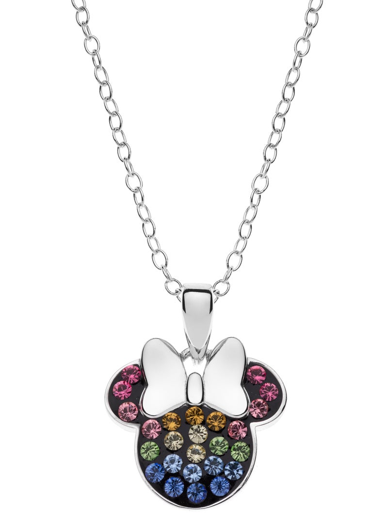 Disney Disney Minnie Mouse Rainbow Crystals pendant in 18K Sterling Silver Necklace - Image 1