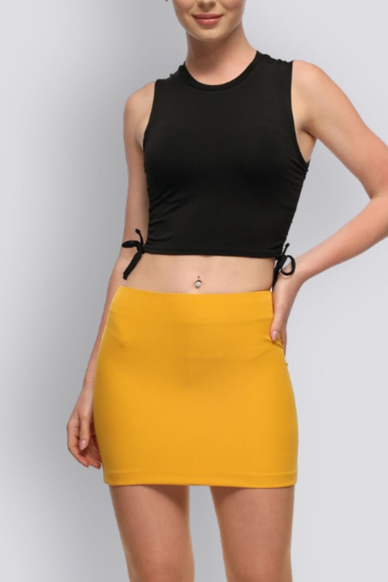 HOX'S Mu | Slim Fit Mini Skirt - Yellow  - Image 1