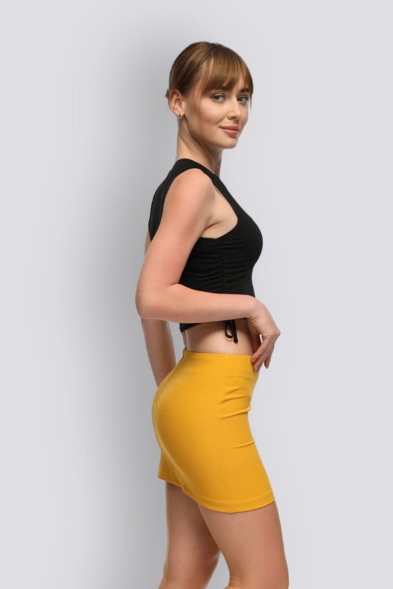 HOX'S Mu | Slim Fit Mini Skirt - Yellow  - Image 5