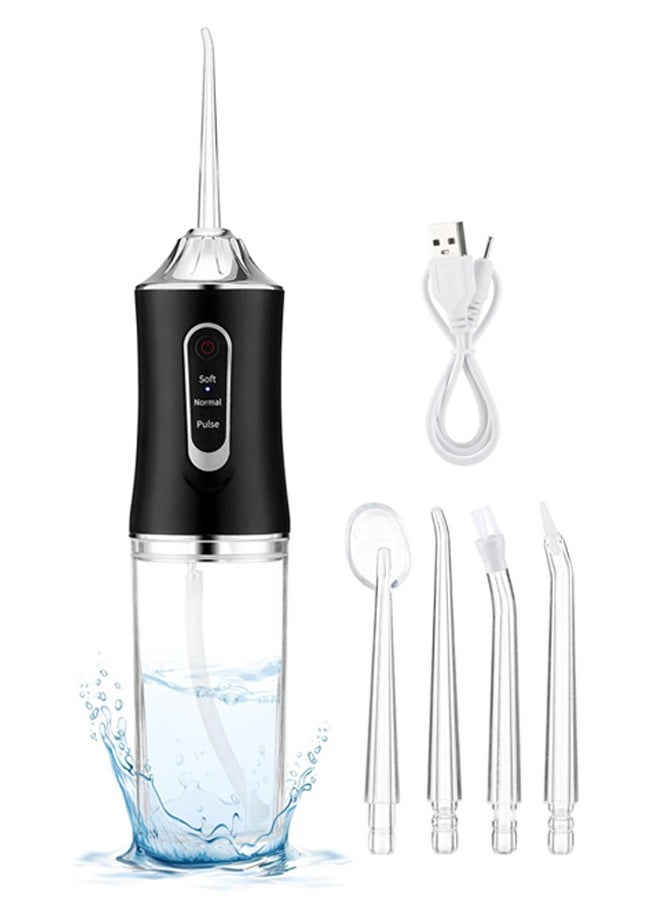 PORTABLE Portable Water Dental Flosser For Teeth Cleaning Dental Oral Irrigator With 3 Modes Scalable 4 Jet Nozzles IPX7 Water Resistance 220ML  - Image 1